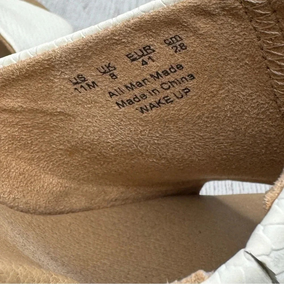 Dr. Scholl’s Womens Faux Wood Platform‎ Riveted Wake Up Sandal Mule White 11 M - Picture 6 of 7